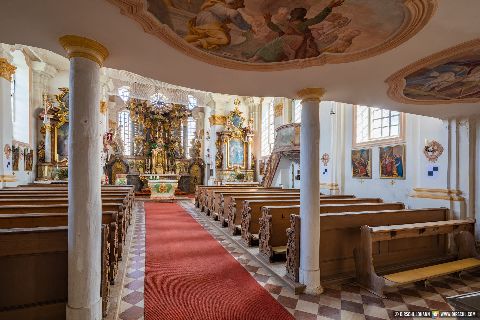 Gemeinde Massing Landkreis Rottal-Inn Anzenberg Wallfahrtskirche Mariä Heimsuchung Innen (Dirschl Johann) Deutschland PAN